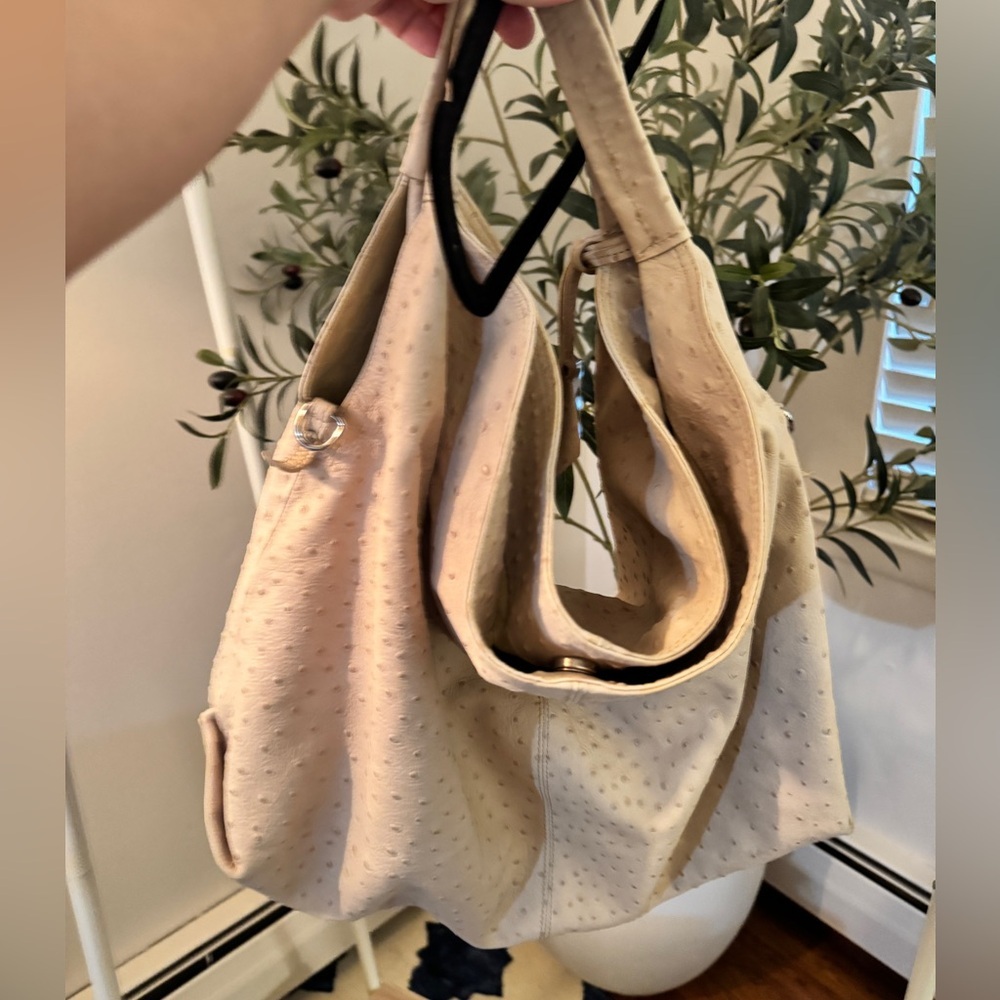 Furla Elisabeth Ostrich hobo bag %100 percent leather